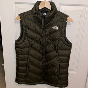 The north face olive green vest